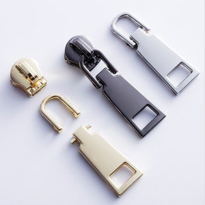 Zipper Pull Replacement, Zip Puller Tap Slider Pull, Handbag Zipper Repair Kit, 5 Zipper Head Pull-Tab Hardware Repair image 1