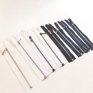 Getrennte Reißverschlüsse für Puppentaschen / Kleidung / Mäntel Nähen, Metallzahnreißverschluss, Mini-Reißverschlüsse mit offenem Ende, BJD-Puppen nähen Basteln 10,5 cm