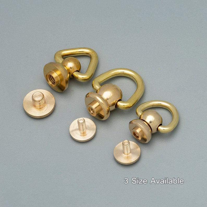 Rivets Forkey Rings Screw Rivets Swivel D Ring,solid Brass Studs Back Pull Ring Button ...