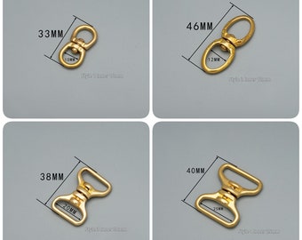 Swivel Hook with D Ring, Solid Brass Double Head D Loop Connector, Keychain Ring DIY Leathercraft Project Hardware Accessories