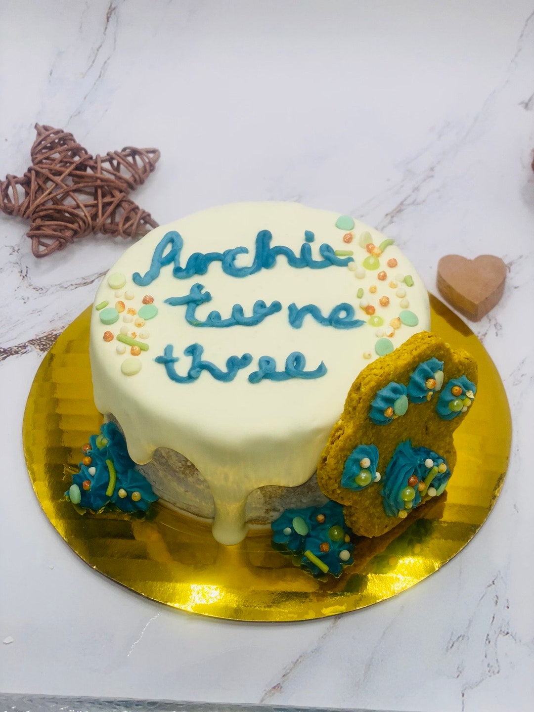 Magical Naked Cake for Dogs 3.5. Barkday. Gotcha Day. Birthday for Dogs