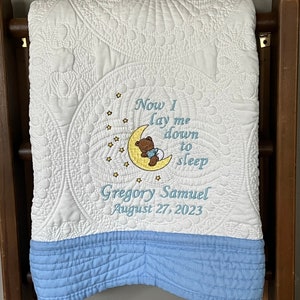 Personalized Baby Quilt Blanket, Monogrammed Baby Quilt Blanket, Personalized Baby Shower Gift, Baby Crib Blanket