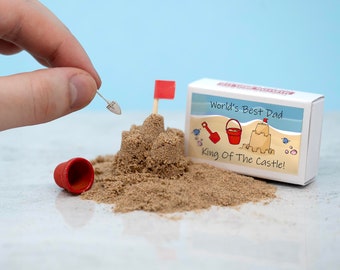 Dad King of the Castle Sandcastle Kit In A Matchbox, Unique Father's Day Gift, Fun Father's Day Gift, Gift For Dad