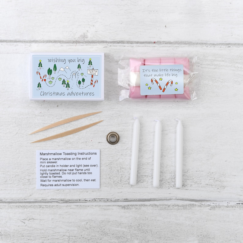 Christmas Mini Marshmallow Toasting Kit, Kids Stocking Filler, Secret Santa Gift, Best Friend Gift, Christmas Sweets image 3