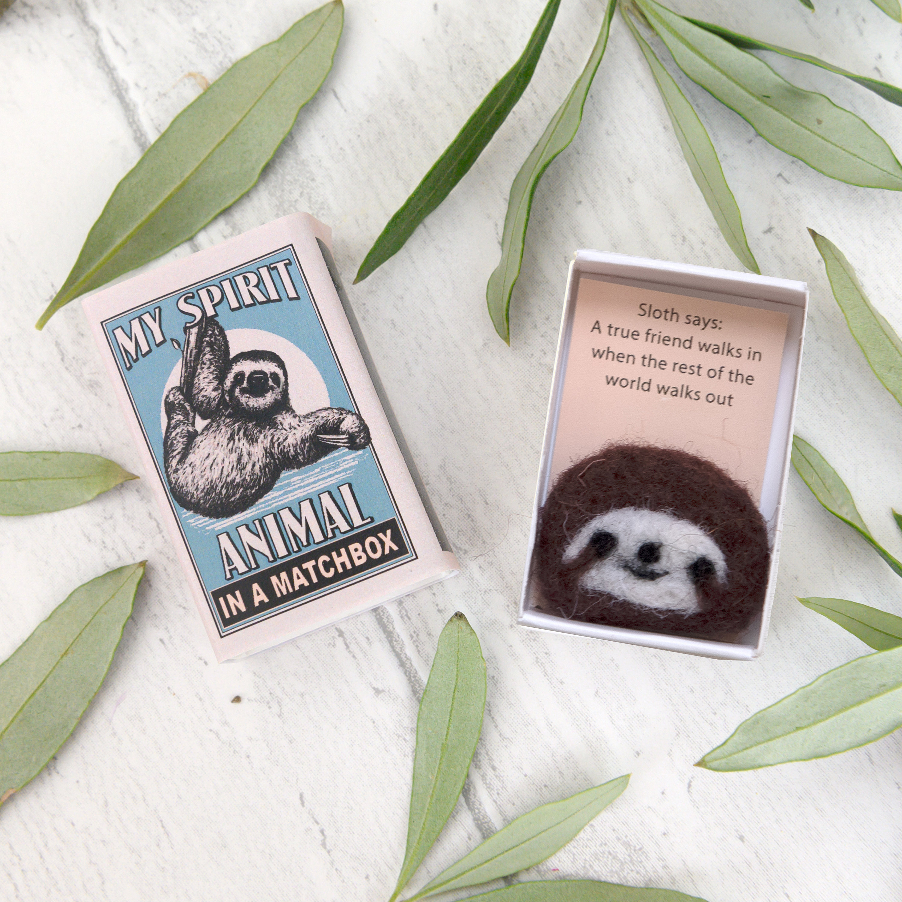 Wool Felt Sloth Spirit Animal Gift in A Matchbox Best Friend - Etsy