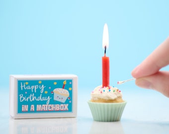 Make Your Own Mini Birthday Cake Kit in a Matchbox, Happy Birthday Gift, Birthday Gift For Friends, Birthday Gift For Her