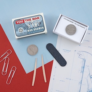 You The Man Novelty Stationary Kit In A Matchbox, Gift For Him, Father's Day Gift, Gift For Dad, Funny Gift For Him