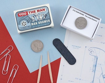 You The Man Novelty Stationary Kit In A Matchbox, Gift For Him, Father's Day Gift, Gift For Dad, Funny Gift For Him