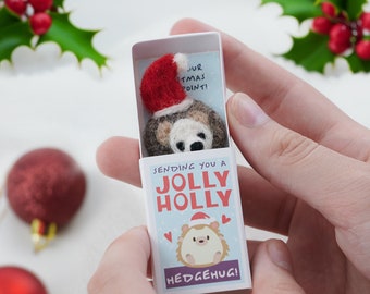 Sending You A Jolly Holly Hedgehug In A Matchbox, Christmas Card, Best Friend Christmas Gift