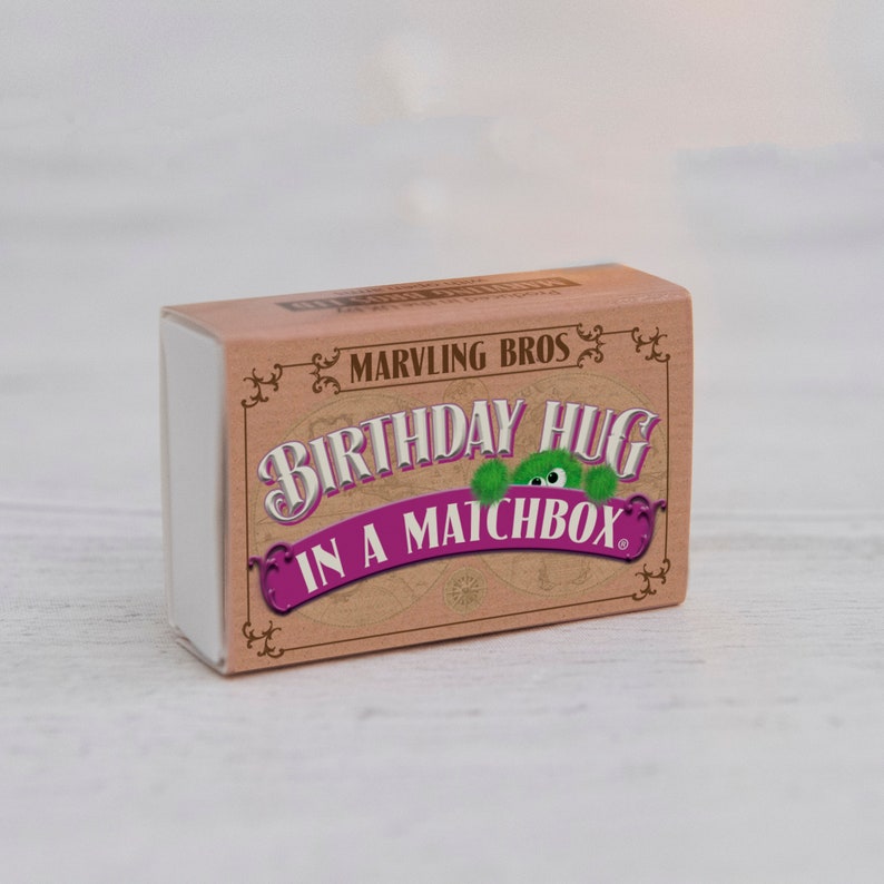 A Birthday Hug In A Matchbox, Cute Birthday Card, Best Friend Birthday, Birthday Gifts For Her, Best Friend Gift, Wool Felt Heart image 5