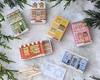 Villlage Scene Matchstick Puzzles Alternative Christmas Cracker Set, Christmas Table Favours, Stocking Fillers