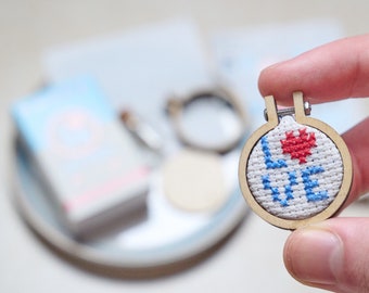 Love Letters Mini Hoop Cross Stitch In A Matchbox