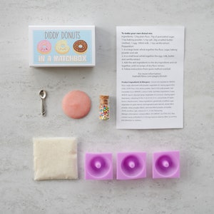 Make Your Own Diddy Donuts In A Matchbox, Miniature Food, Miniature Cooking, Baking Kit, Best Friend Gift, Birthday Gift image 6