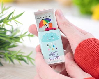 Don't Worry Doll In A Matchbox, Best Friend Gift, Positivity Gift,