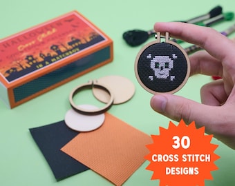 Halloween Adventskalender Kreuzstichpackung mit Countdown für Bastelfreunde