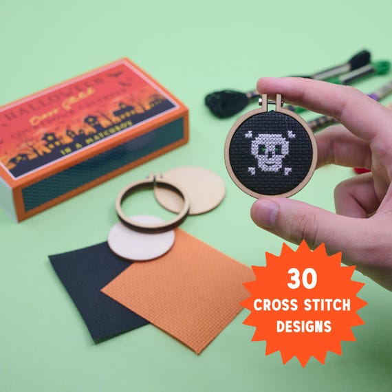 Halloween Advent Calendar Cross Stitch Kit With Countdown for