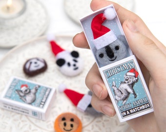 Koala Christmas Spirit Animal Gift In A Matchbox, Koala Gift, Cute Stocking Filler, Best Friend Gift, Secret Santa Gift