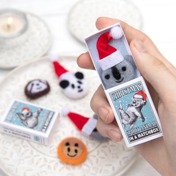 Koala Christmas Spirit Animal Gift In A Matchbox, Koala Gift, Cute Stocking Filler, Best Friend Gift, Secret Santa Gift