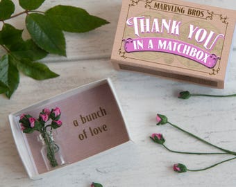 Thank You Gift, Thank You, Paper Flowers, Thank You Card, Thanks For Helping, Teacher Gift, Thank You Gifts, Matchbox, Roses, Friend Gift