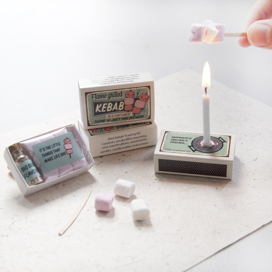 Mini Kebab Toasting Kit in A Matchbox Mini Marshmallow Etsy UK