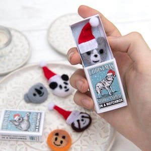 Wolf Christmas Spirit Animal Gift In A Matchbox, Wolf Gift, Cute Stocking Filler, Best Friend Gift, Secret Santa Gift image 1