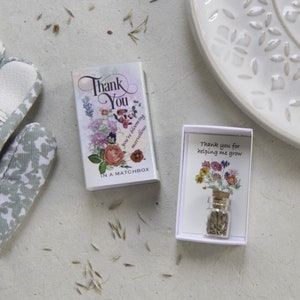 Thank You Wildflower Seeds In A Matchbox, Thank You card, Thank You Gift, Teacher Gift, Teacher Card