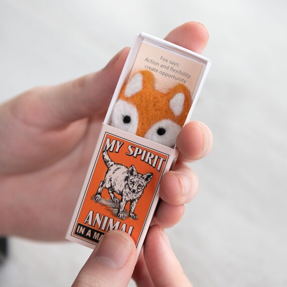 Wool Felt Fox in a Matchbox Wool Felt Fox in a Matchbox