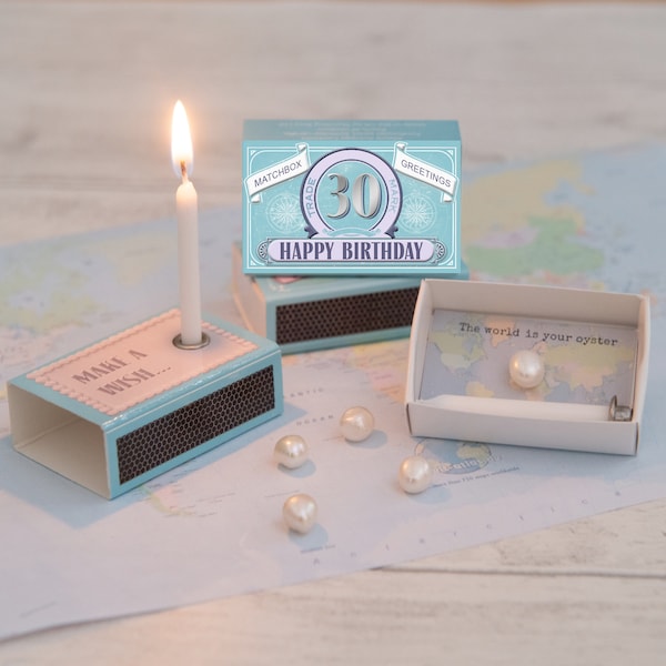 Joyeux cadeau du 30e anniversaire pour elle dans une boîte d’allumettes, carte du 30e anniversaire, cadeau du 30e anniversaire, trentième anniversaire, cadeau du meilleur ami