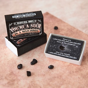 Cadeau météorite étoilée dans une boîte d'allumettes, cadeau de remerciement, cadeau meilleur ami, cadeau de l'amitié, carte de remerciement, cadeau enseignant
