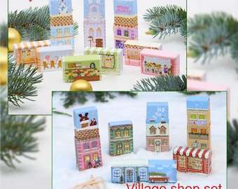 Villlage Scene Matchstick Puzzles Alternative Christmas Cracker Set, Christmas Table Favours, Stocking Fillers