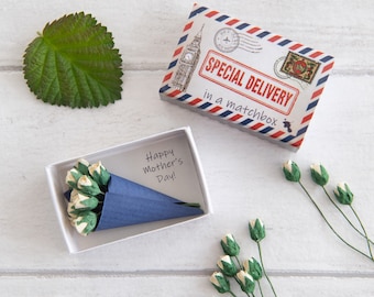 Special Delivery Happy Mother&#39;s Day Bunch of Roses In A Matchbox, Alternative Mother&#39;s Day Card, Mother&#39;s Day Gift