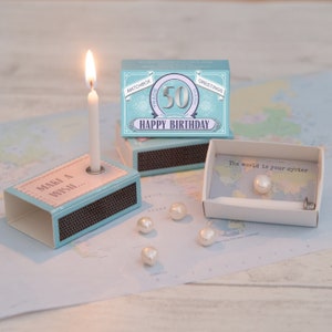 Happy 50th Birthday Gift For Her In A Matchbox, 50th Birthday Card, 50th Birthday Gift, Fiftieth Birthday, Best Friend Gift