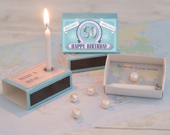 Happy 50th Birthday Gift For Her In A Matchbox, 50th Birthday Card, 50th Birthday Gift, Fiftieth Birthday, Best Friend Gift