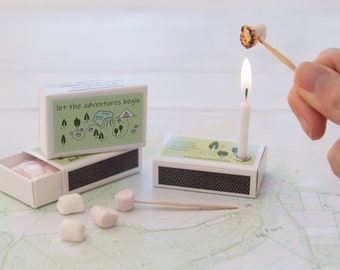 Mini Marshmallow Roosteren Kit In Een Matchbox, Verjaardagscadeau voor hem, Beste Vriend Cadeau, Reiscadeau, Verjaardagscadeau voor haar