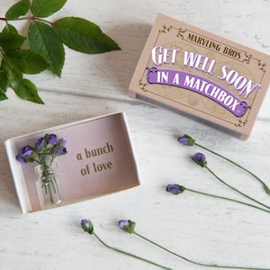 Get Well Gift, Get Well Card, Thinking Of You, Get Well Soon Gift, Get Well, Roses, Matchbox, Paper Flowers, Get Well Gifts, Cheer Up Gift