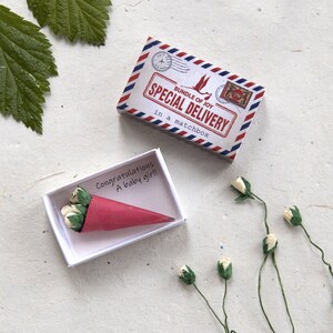 Bouquet miniature de livraison spéciale de bébé fille, nouvelle carte de bébé, nouveau cadeau de bébé