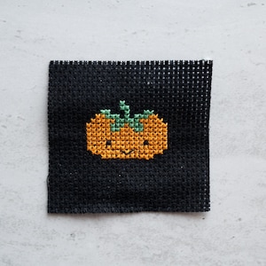 Kawaii Halloween Pumpkin Cross Stitch Kit, Halloween Cross Stitch, Stocking Filler For Her, Secret Santa, Best Friend Gift image 3