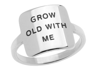 High Polished Stainless Steel "Grow Old With Me" Love Jewelry for Women