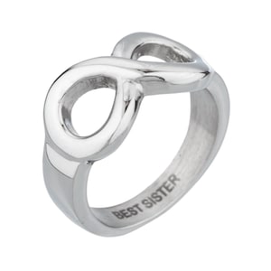 High Polished Stainless Steel Infinity Best Sister Ring… Sister&#39;s Jewelry & Gifts