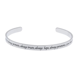 Inspirational Bracelet- Love Is Patient, Love Is Kind 1 Corinthians 13:4 Inspirational Daily Reminder Bracelets, Christian & Religious Gifts