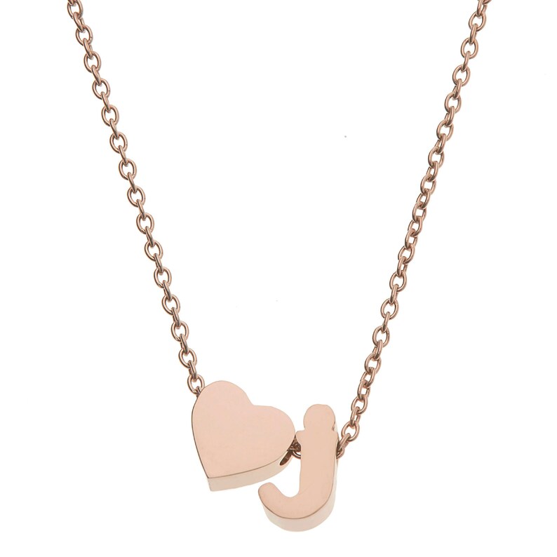 High Polished Stainless Steel Initial Pendant Necklace with 18 Chain