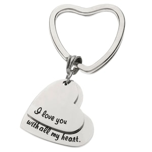 Key Ring I Love You with All My Heart Inspirational FriendshipI I Love You Gifts for Her and Him