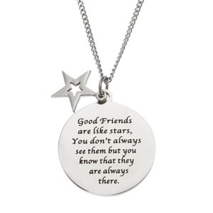 Gute Freunde sind wie Sterne Sie sehen sie nicht immer... Freundschaft Beste Freundin Anhänger Halskette und Geschenke für Frauen