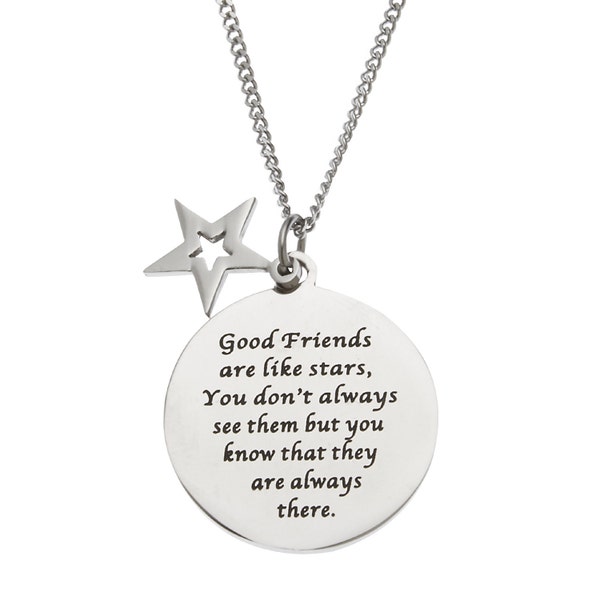 Les bons amis sont comme des étoiles que vous ne voyez pas toujours... Friendship Best Friend Pendentif Collier et Cadeaux pour Femmes