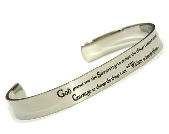 Men's Serenity Bracelets- God Grant Me The Serenity Inspirational Daily Reminder Sobriety Bracelets, Jewelry & Gifts