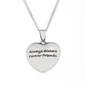 Always Sisters Forever Friends Sister Necklace, Sister Necklace for Women, Sister Gifts