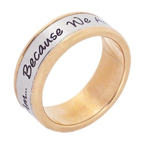7mm Stainless Steel Rose Gold Sister&#39;s Ring - My Sister I Am Because We are… Sister&#39;s Jewelry & Gifts for Sister