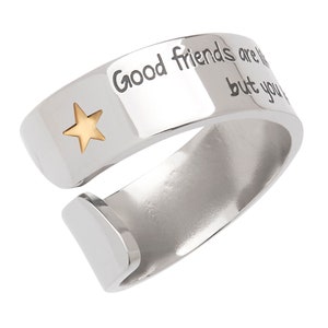 Bague d’amitié « Les bons amis sont comme des étoiles que vous ne les voyez pas toujours ... » Soul Sister BFF Bijoux d’amitié et cadeaux pour femmes