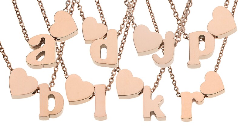 High Polished Stainless Steel Initial Pendant Necklace with 18 Chain