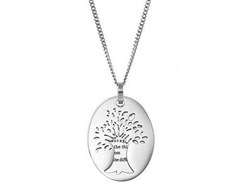 God Grant Me The Serenity to Accept The Things I Cannot Change… The Serenity Prayer Tree of Life Pendant Necklace, Recovery Sobriety Gifts